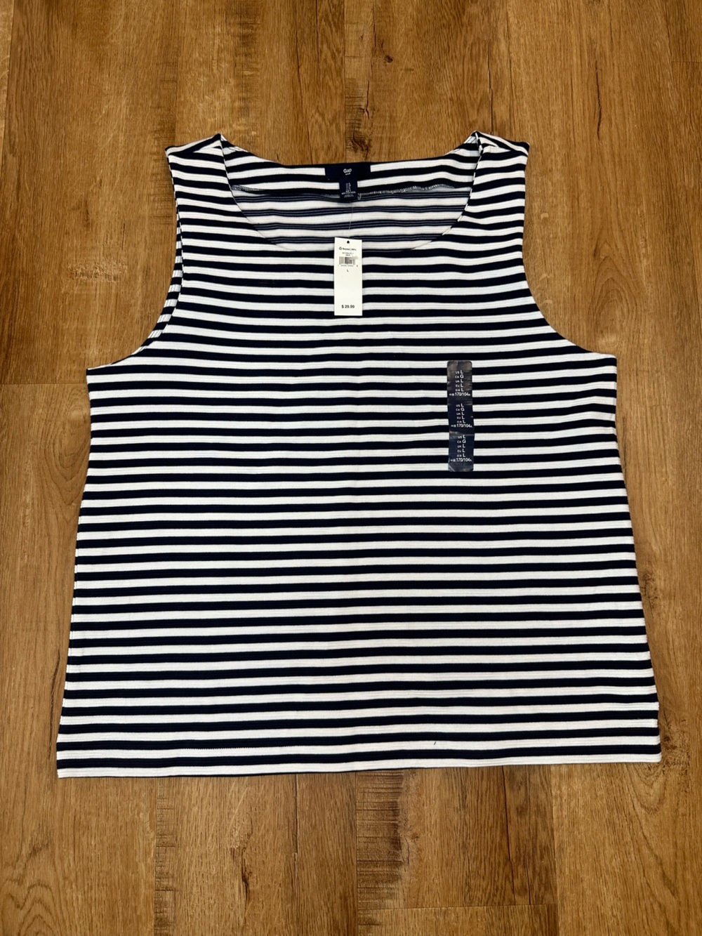Gap Navy and White Striped Tank Top